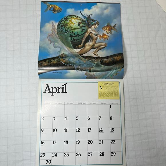 Vintage 1995 Boris Vallejo Fantasy Calendar - Unused same dates again in 2034 - Picture 8 of 16